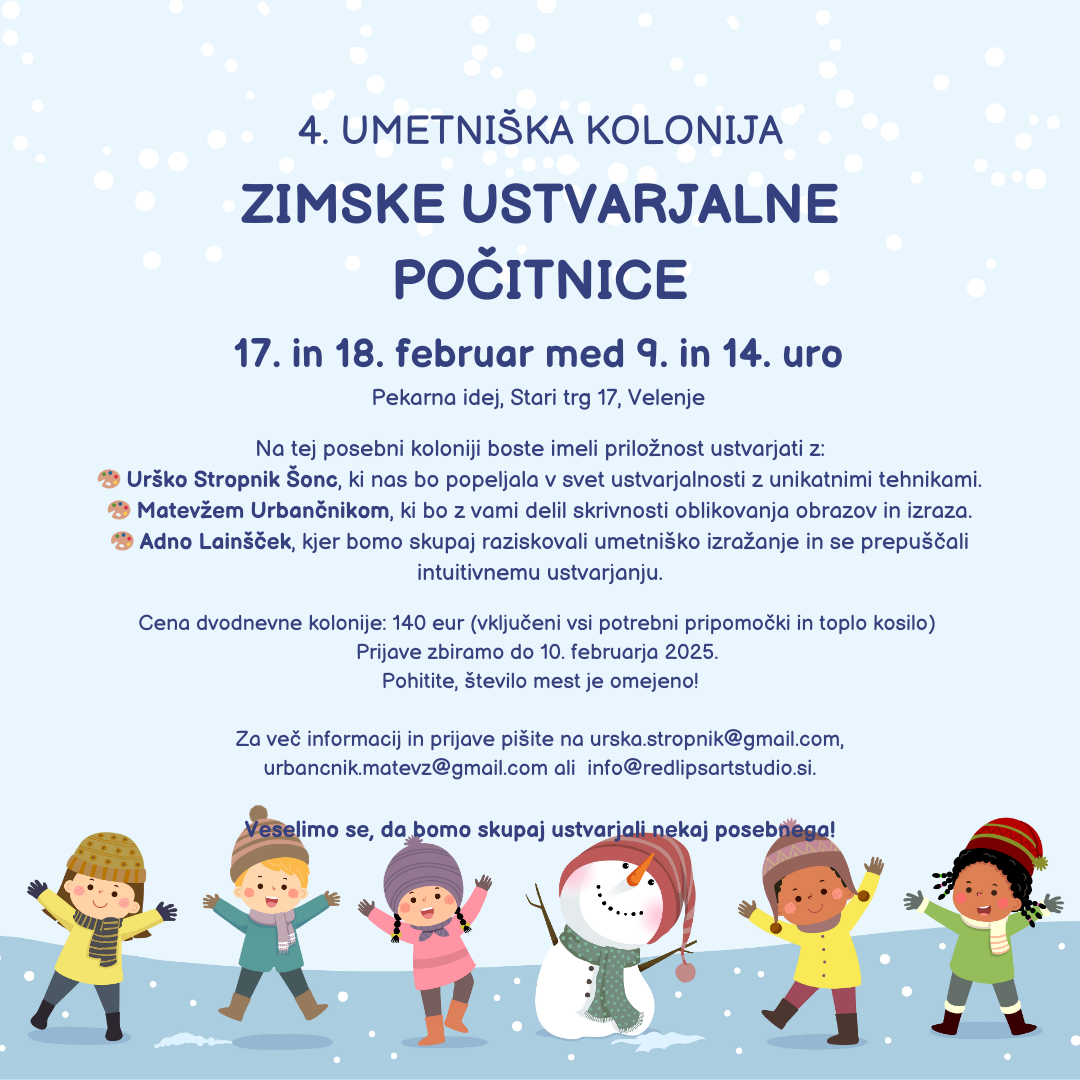 4. Umetniška kolonija v Pekarni idej za otroke na temo zimske pravljice