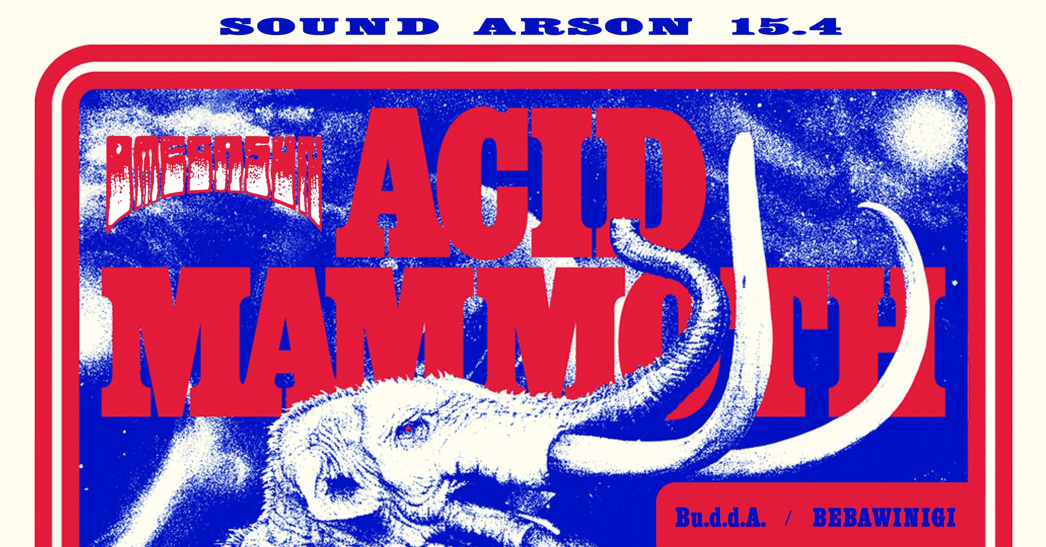 Sound Arson 15.4: Acid Mammoth (gr), Omega Sun (si), Bu.d.d.A (de/ch), Bebawinigi, Tinymental