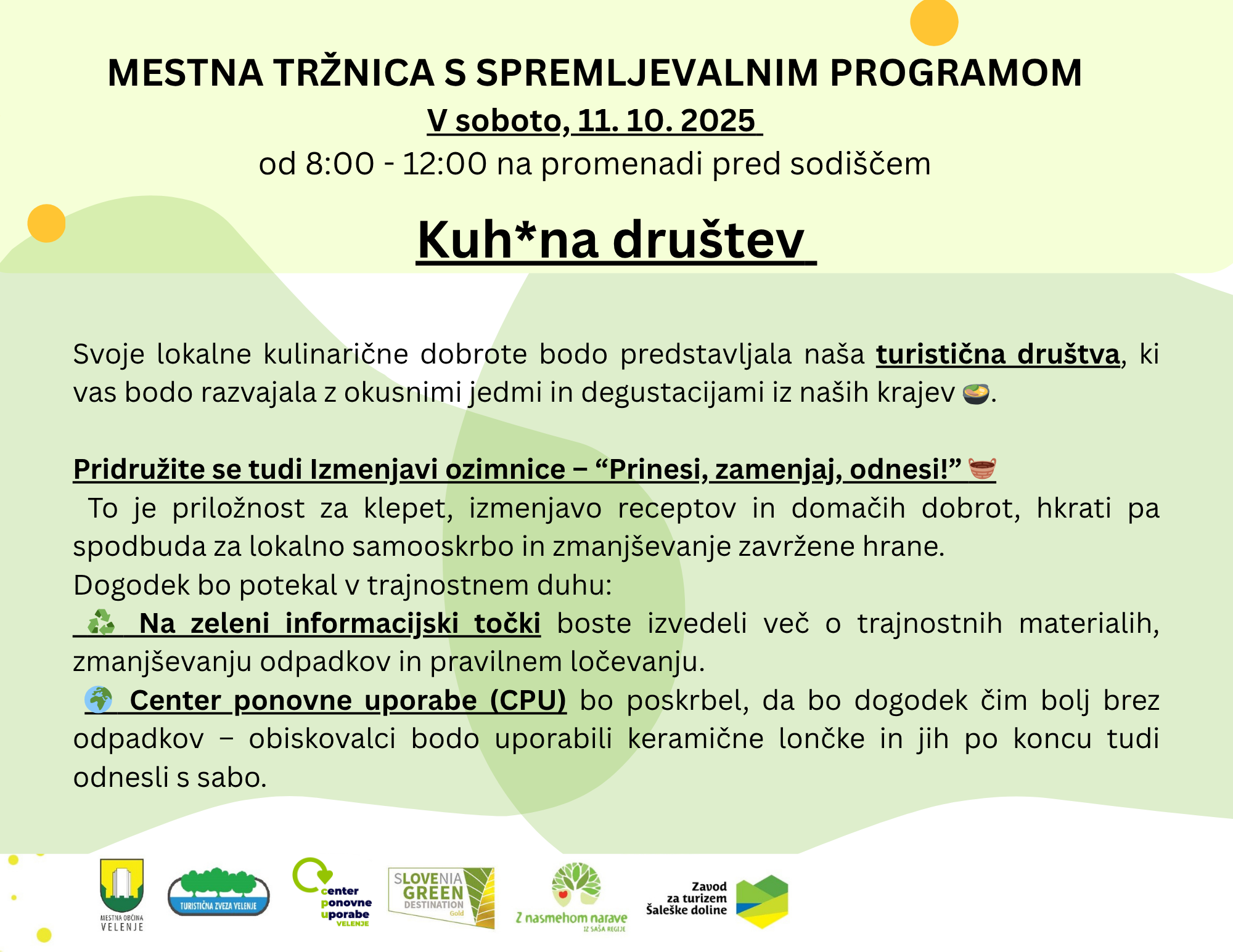 Kuh*na društev &#8211; Spremljevalni program na Mestni tržnici