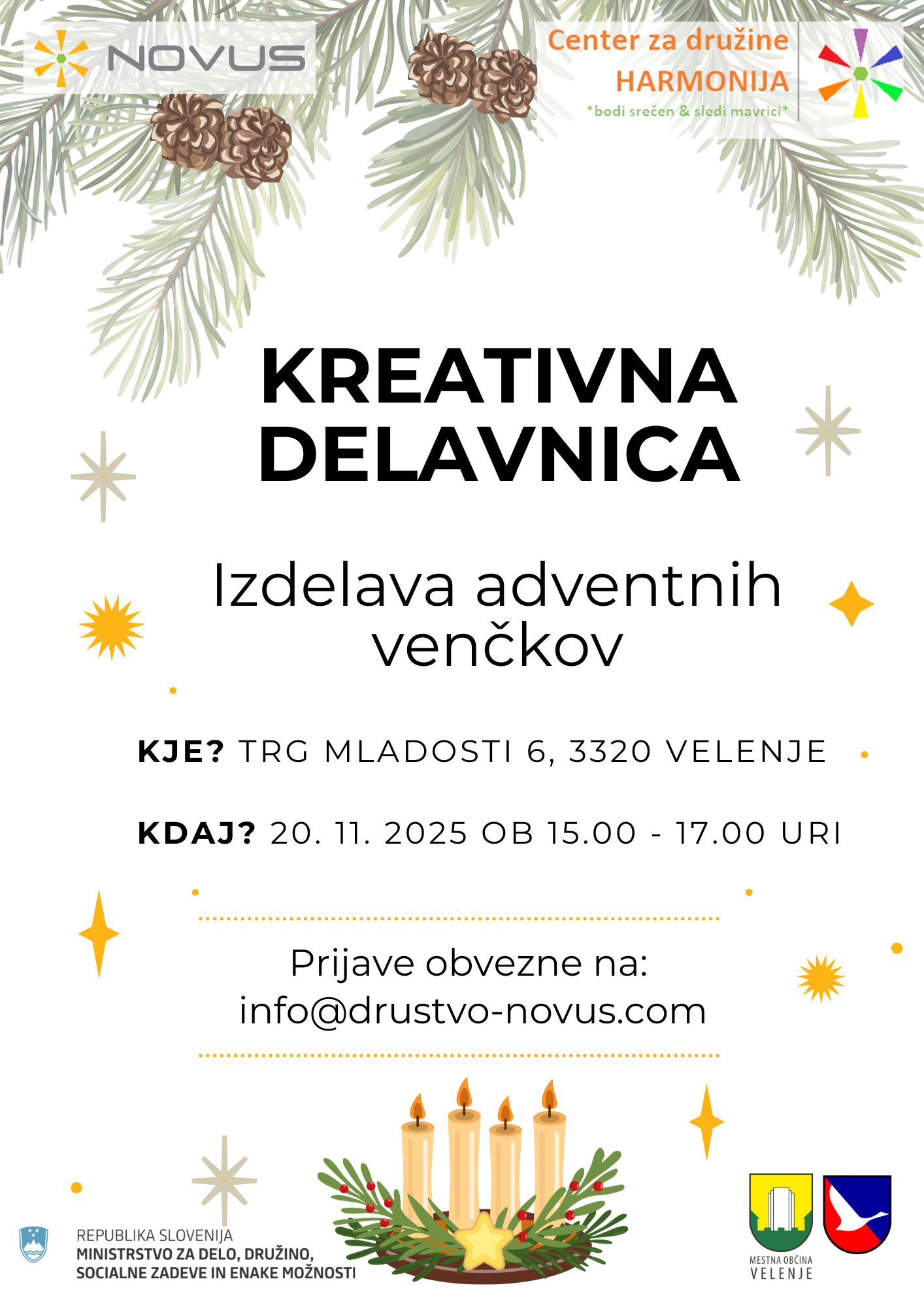 Kreativna delavnica &#8220;Adventni venčki&#8221;