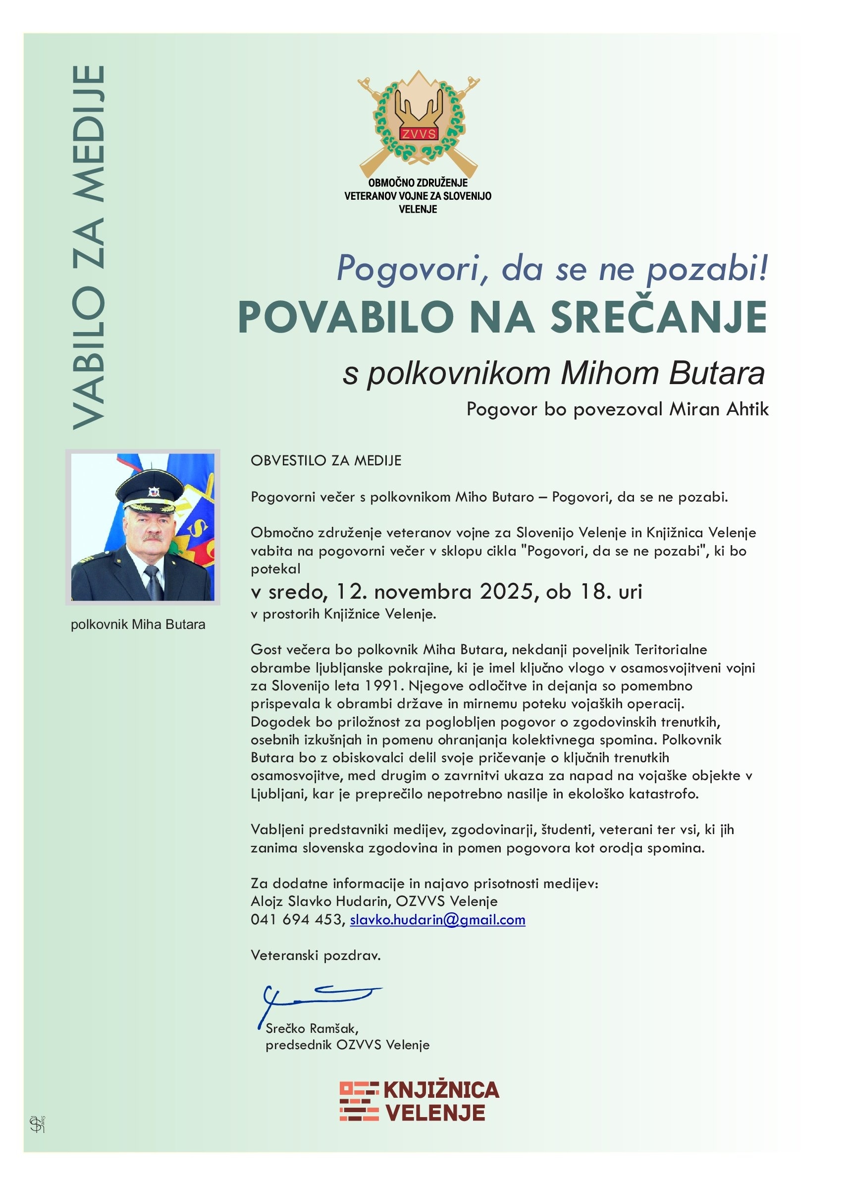 Pogovor s polkovnikom Mihom Butara