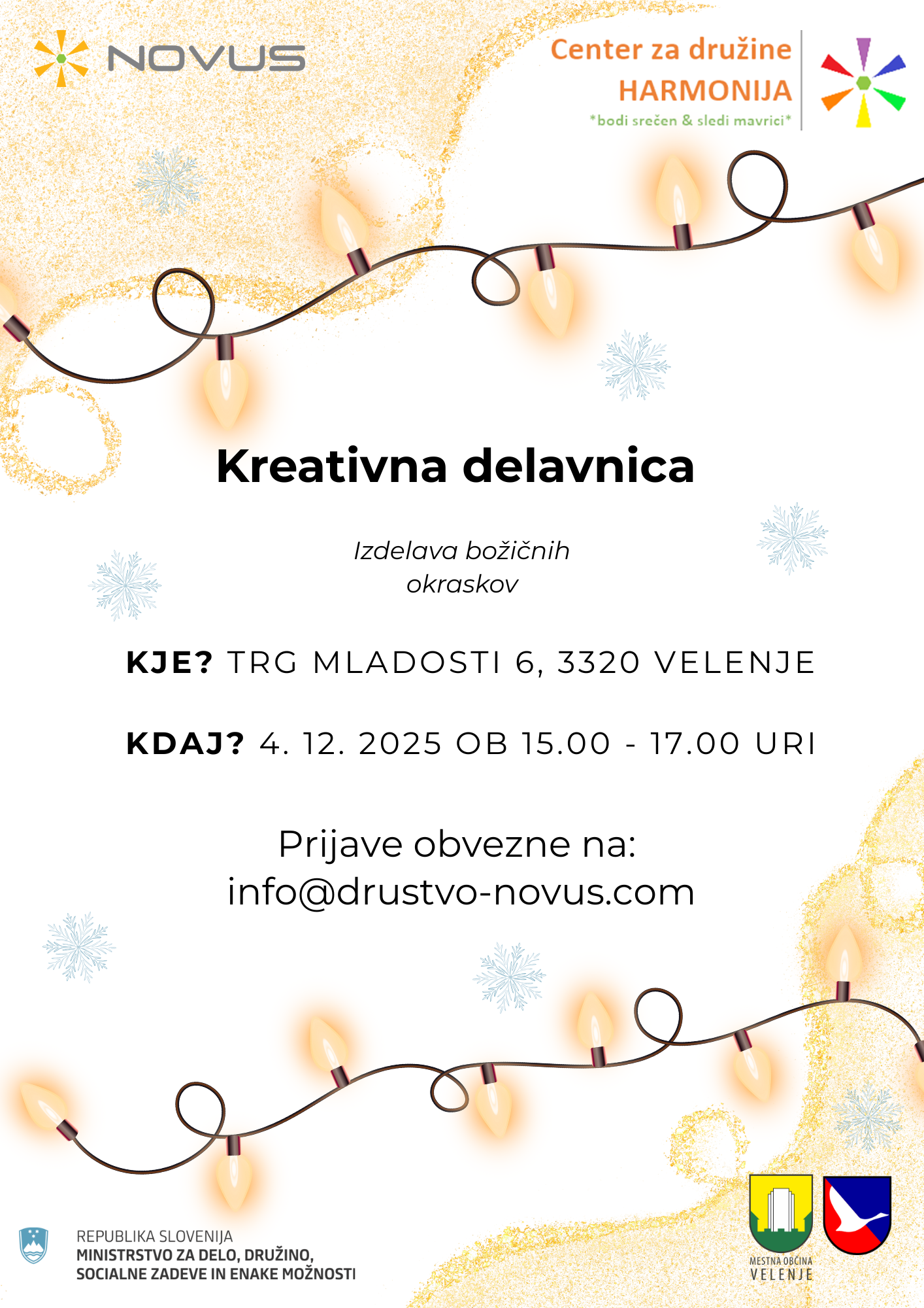 Kreativna delavniva “Gospa Zima – zimska dekoracija”