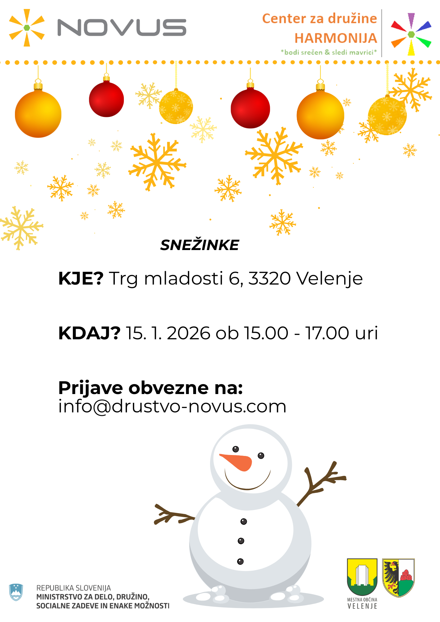 Kreativna delavnica “Snežinke”