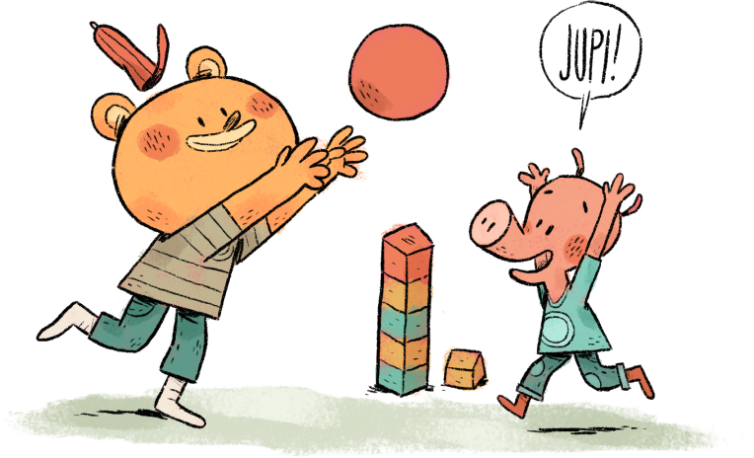 Medo in Pujsi na obisku v knjižnici