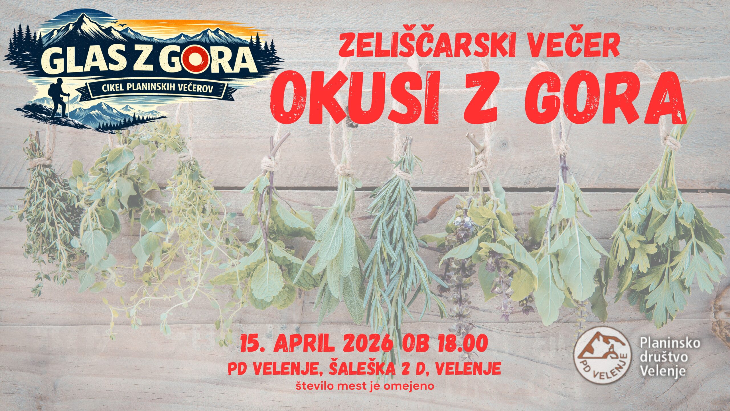 Planinski večer: GLAS Z GORA – Okusi z gora