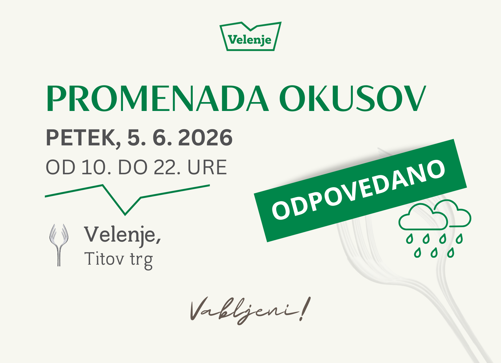 Promenada okusov // ODPOVEDNO zaradi slabega vremena