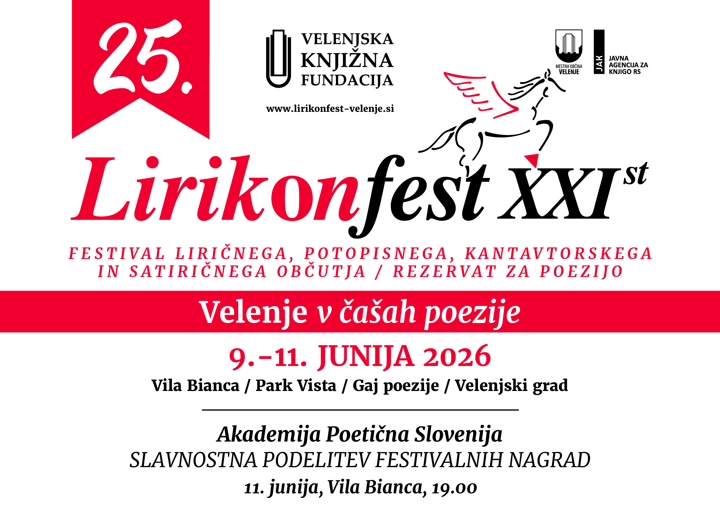XXV. LIRIKONFEST VELENJE (2026) – Akademija Poetična Slovenija 2026