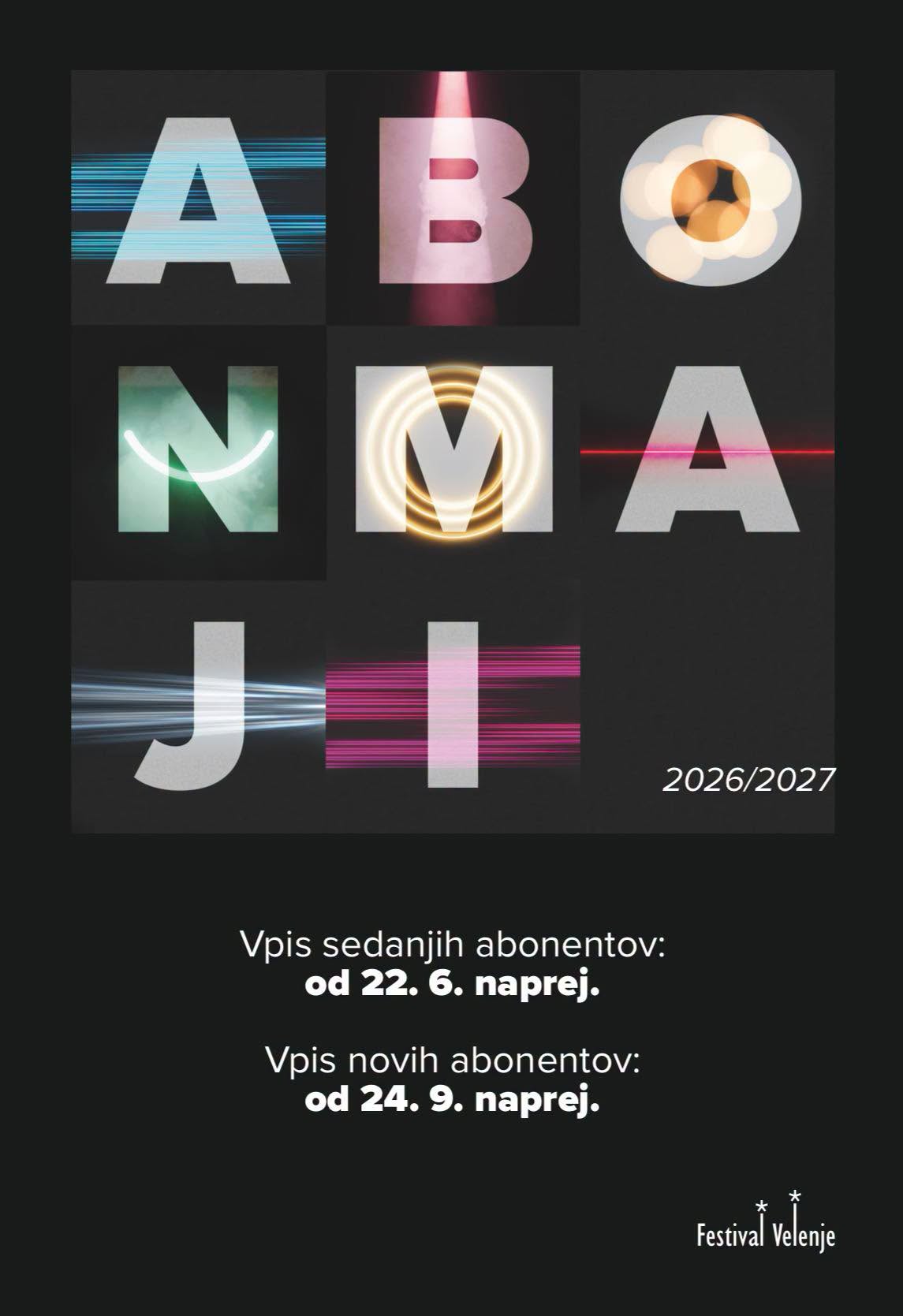 Vpisovanje abonmajev Festivala Velenje za sedanje abonente